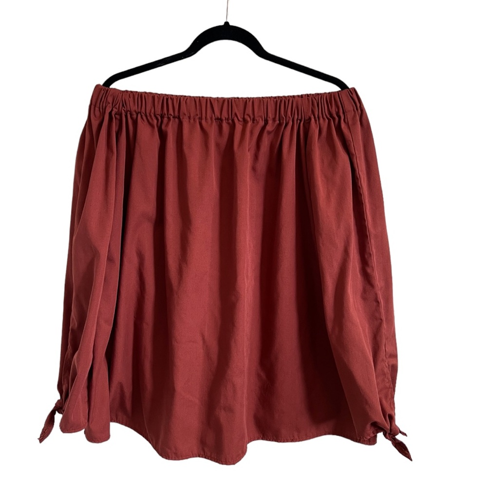 Etwo Burnt Orange Off-the-Shoulder Blouse | Sz M/L